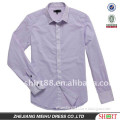 man's linen light purple long sleeve polo shirt